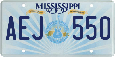 MS license plate AEJ550