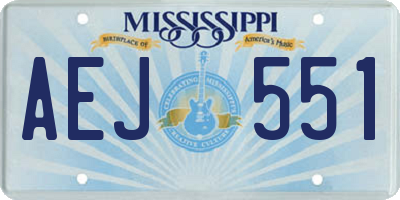 MS license plate AEJ551