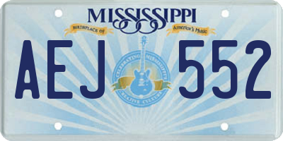 MS license plate AEJ552