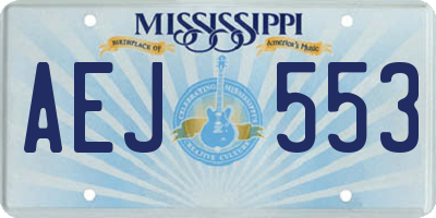 MS license plate AEJ553