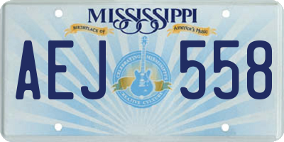 MS license plate AEJ558