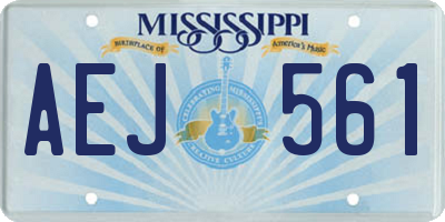 MS license plate AEJ561