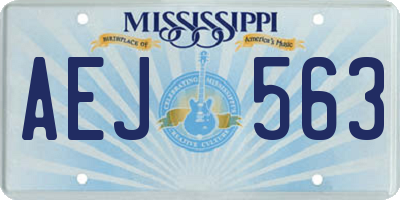 MS license plate AEJ563
