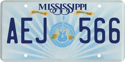 MS license plate AEJ566
