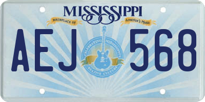 MS license plate AEJ568