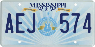 MS license plate AEJ574