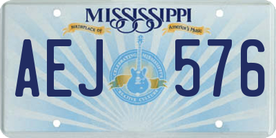 MS license plate AEJ576