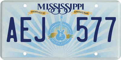 MS license plate AEJ577