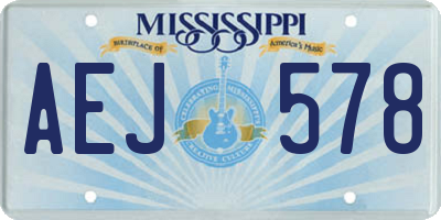 MS license plate AEJ578