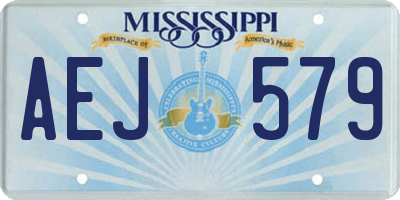 MS license plate AEJ579