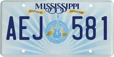 MS license plate AEJ581