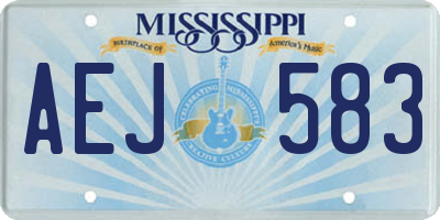 MS license plate AEJ583