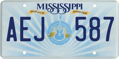 MS license plate AEJ587