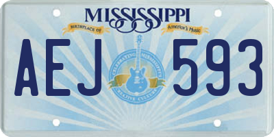 MS license plate AEJ593