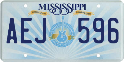 MS license plate AEJ596