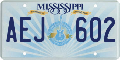 MS license plate AEJ602