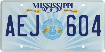 MS license plate AEJ604