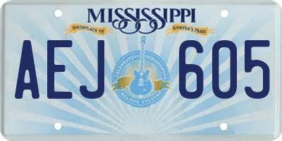 MS license plate AEJ605