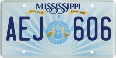 MS license plate AEJ606