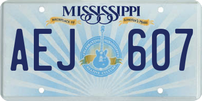 MS license plate AEJ607