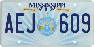 MS license plate AEJ609