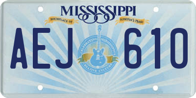 MS license plate AEJ610