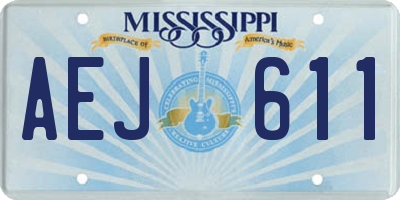 MS license plate AEJ611