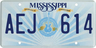 MS license plate AEJ614
