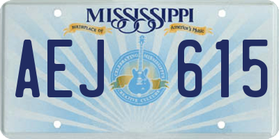 MS license plate AEJ615