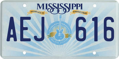 MS license plate AEJ616