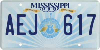 MS license plate AEJ617