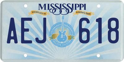 MS license plate AEJ618