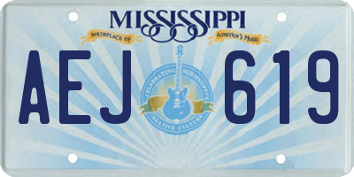 MS license plate AEJ619