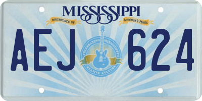 MS license plate AEJ624