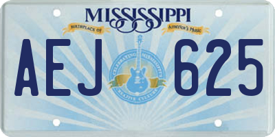 MS license plate AEJ625
