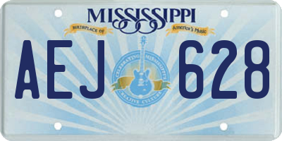 MS license plate AEJ628