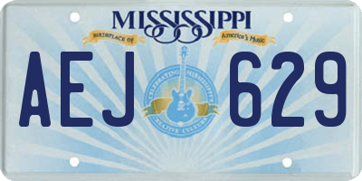 MS license plate AEJ629