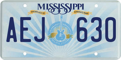 MS license plate AEJ630