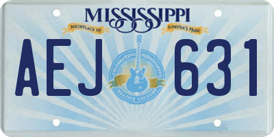 MS license plate AEJ631