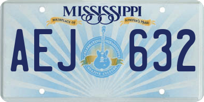 MS license plate AEJ632