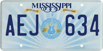 MS license plate AEJ634