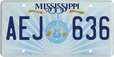 MS license plate AEJ636