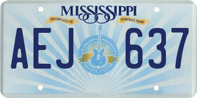 MS license plate AEJ637