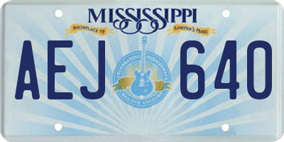 MS license plate AEJ640