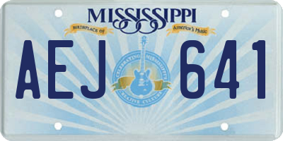 MS license plate AEJ641
