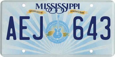 MS license plate AEJ643