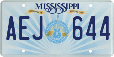 MS license plate AEJ644