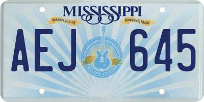 MS license plate AEJ645