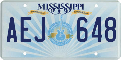 MS license plate AEJ648