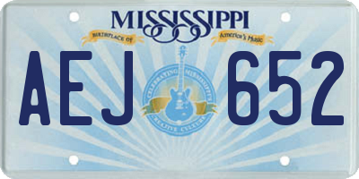 MS license plate AEJ652